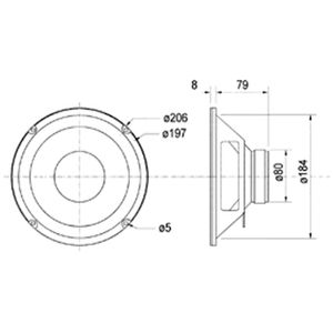 Visaton W 200 - 8 Ohm 8 inch 20.6 cm Woofer 50 W 8 Ω