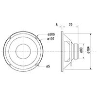 Visaton W 200 - 8 Ohm 8 inch 20.6 cm Woofer 50 W 8 Ω - thumbnail