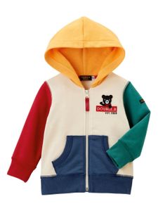 Miki House hoodie zippé à patch logo - Tons neutres