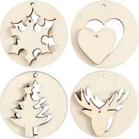 Creativ Company Houten kersthangers 2in1, 8st.