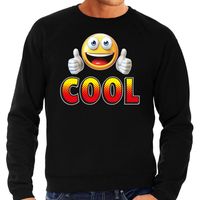 Funny emoticon sweater Cool zwart heren - thumbnail