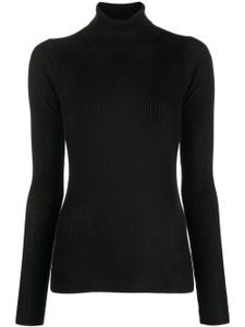 By Malene Birger pull en maille nervurée à col montant - Noir