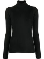 By Malene Birger pull en maille nervurée à col montant - Noir