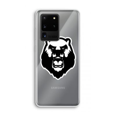 Angry Bear (white): Samsung Galaxy S20 Ultra Transparant Hoesje
