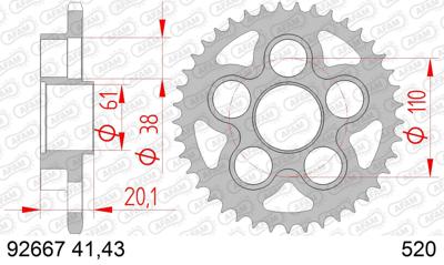 AFAM Chain wheel 520 41z steel silver
