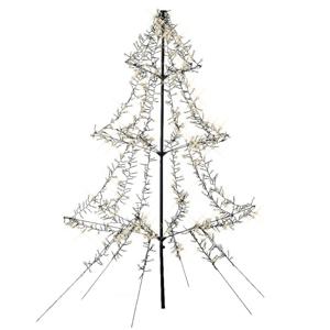 Lichtboom - zwart - 200 cm - metaal - 1200 led lichtjes - warm wit - verlichte kerstboom