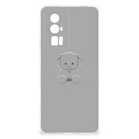 Xiaomi Poco F5 Pro Telefoonhoesje met Naam Grijs Baby Olifant