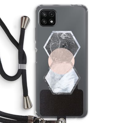 Creatieve toets: Samsung Galaxy A22 5G Transparant Hoesje met koord