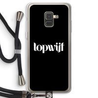 Topwijf Zwart: Samsung Galaxy A8 (2018) Transparant Hoesje met koord