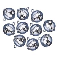Rayher Hobby 30x belletjes - metaal - zilver - met oog - 19 mm - Kersmuts belletjes - Kattenbellen
