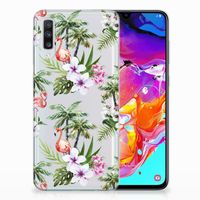 Samsung Galaxy A70 TPU Hoesje Flamingo Palms