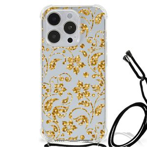 iPhone 14 Pro Max Case Gouden Bloemen