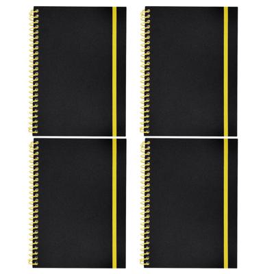 Notitieboekje Bilbo - 2x - A5 formaat - zwart / geel - 14 x 21 cm ? flexibele kaft ? lijntjes schrif