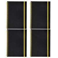 Notitieboekje Bilbo - 2x - A5 formaat - zwart / geel - 14 x 21 cm ? flexibele kaft ? lijntjes schrif