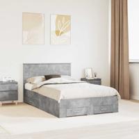 Bedframe met hoofdeinde Beton Grijs 120 x 190 cm Bewerkt hout