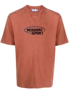 Missoni t-shirt en coton à logo brodé - Marron