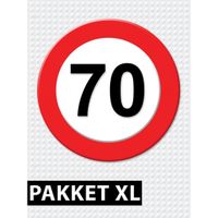 Verkeersbord 70 jaar feestartikelen pakket XL