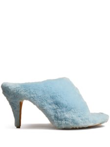 KHAITE mules Marion 90 mm en peau lainée - Bleu