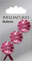 Milward Knoop Roze Ster 17mm (3 stuks)