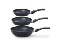 Magnani Pannenset - 3-delig - 20 en 24 cm koekenpan en 28 cm wok