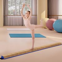 240 cm Opvouwbare Evenwichtsbalk Draagbare Turnbalk met Zacht Schuim & Handgrepen voor Kinderen Thuis Gymnastiek Blauw