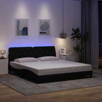 Bedframe met LED zonder matras 180x200 cm stof zwart