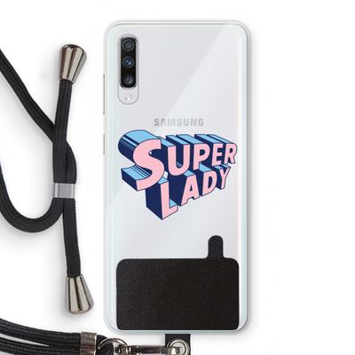 Superlady: Samsung Galaxy A70 Transparant Hoesje met koord