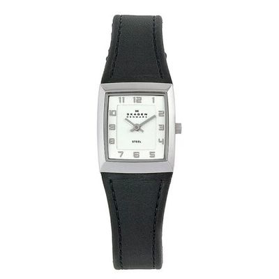 Horlogeband Skagen 523XSSLBC Leder Zwart 20mm