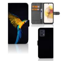 Motorola Moto G73 | Telefoonhoesje | Met pasjeshouder | Papegaai