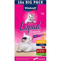 Vitakraft Liquid Snack met kip en rund voor katten multipack (16 x 15 g) 3 verpakkingen