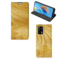 OPPO A74 4G Book Wallet Case Licht Hout