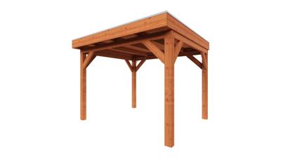 Trendhout plat dak traditioneel overkapping 315x335x260 cm geschaafd Douglashout - zaag- en bouwpakket- Plat dak- - Trendhout