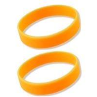 Siliconen armbandjes - Set van 4x stuks - stretch - oranje - polsbandjes - volwassenen - thumbnail