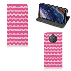 Nokia 9 PureView Hoesje met Magneet Waves Pink