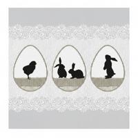Paas thema servetten - 20x - Paasei print - 33 x 33 cm - Pasen - feestservetten - Paasontbijt