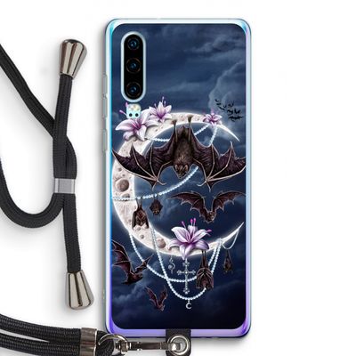 Vleermuizen Maan: Huawei P30 Transparant Hoesje met koord