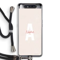 Strawberry Milkshake: Samsung Galaxy A80 Transparant Hoesje met koord Strawberry Milkshake: Samsung Galaxy A80 Transparant Hoesje met koord