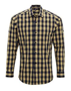 Premier Workwear PW250 Men`S Mulligan Check Cotton Long Sleeve Shirt