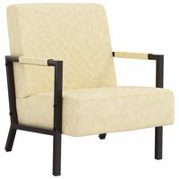 vidaXL Fauteuil kunstleer crèmekleurig