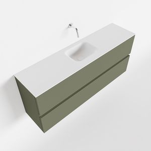 Toiletmeubel Mondiaz Ada | 120 cm | Meubelkleur Army | Lex wastafel Talc Midden | Zonder kraangat