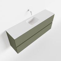 Toiletmeubel Mondiaz Ada | 120 cm | Meubelkleur Army | Lex wastafel Talc Midden | Zonder kraangat