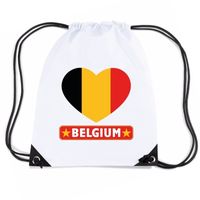Nylon sporttas Belgie hart vlag wit   -