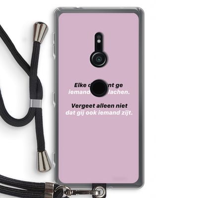 gij zijt ook iemand: Sony Xperia XZ2 Transparant Hoesje met koord