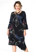 Yoek Jurk met ruchesN | Zwart | Maat M
