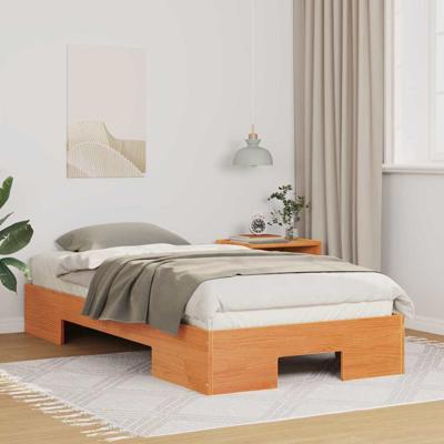 Bedframe met opslag Bruin 80 x 200 cm Massief grenenhout