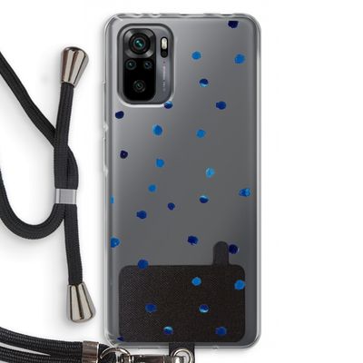 Blauwe stippen: Xiaomi Redmi Note 10 Pro Transparant Hoesje met koord