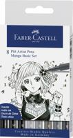 Faber Castell Tekenstift Pitt Artist Pen - Manga 8-delig etui - Basic