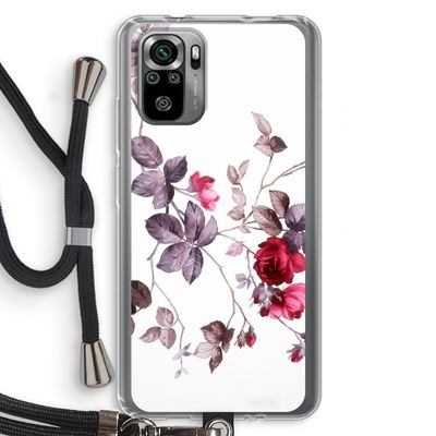Mooie bloemen: Xiaomi Redmi Note 10S Transparant Hoesje met koord