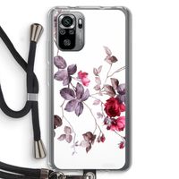 Mooie bloemen: Xiaomi Redmi Note 10S Transparant Hoesje met koord