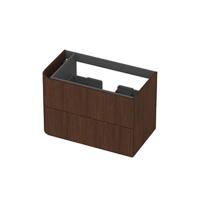 INK - Links Afgeronde Onderkast Fineer 2 Laden Softclose Tbv Grepen - 800x450x520 Mm - Shadow Veneer